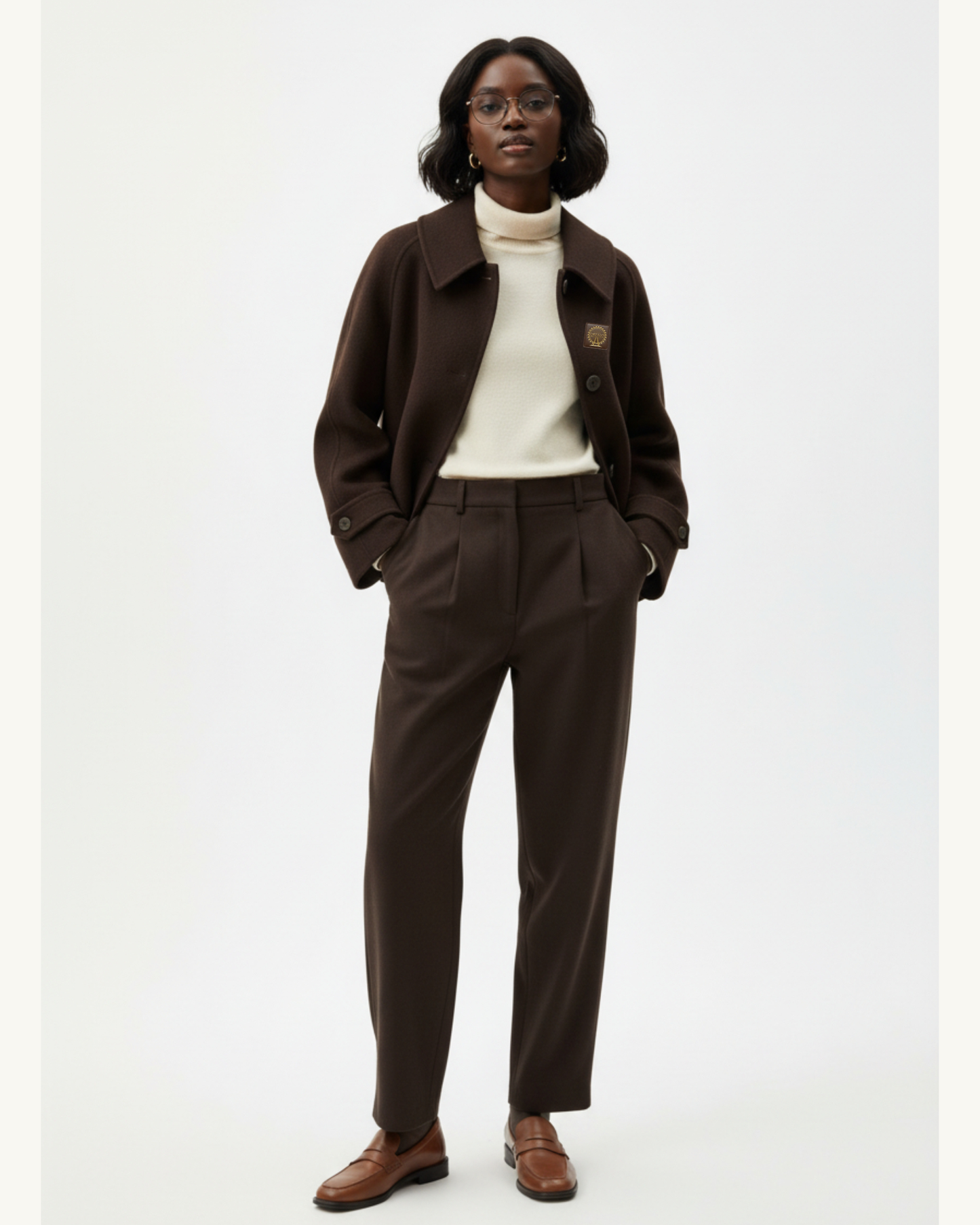 Pure Wool Coat, Short Woman Jacket