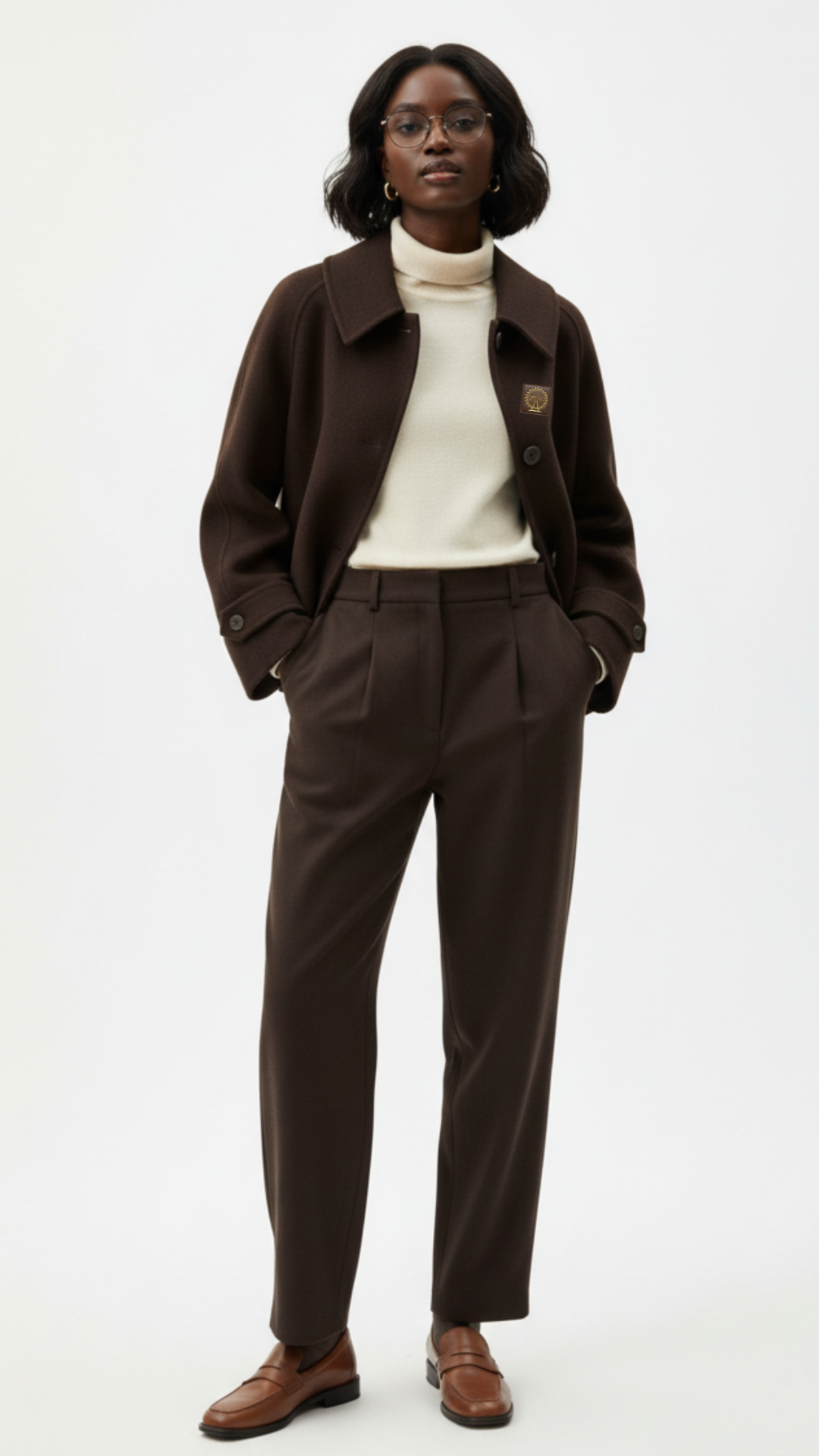 Pure Wool Coat, Short Woman Jacket