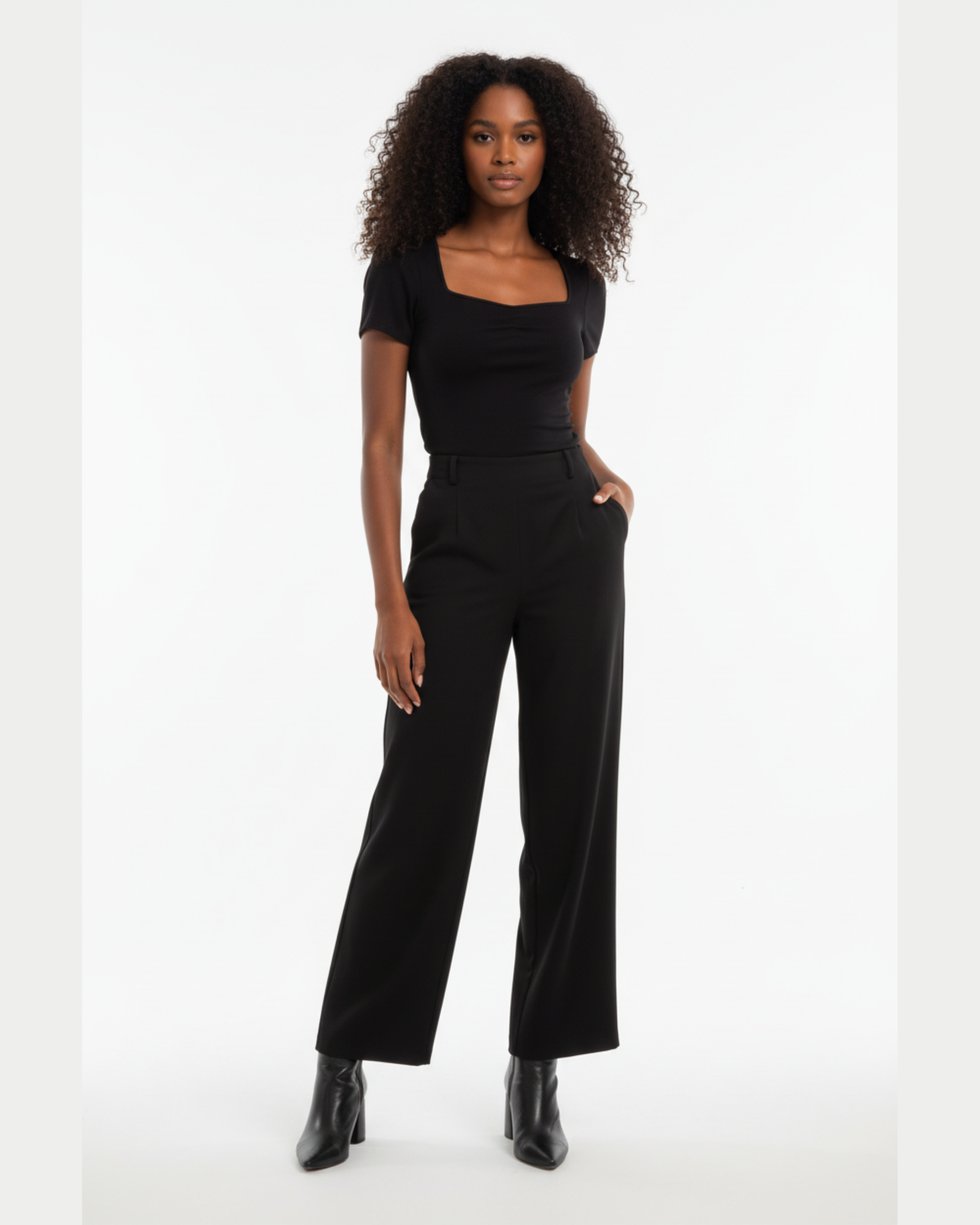 Sweetheart Neck Short Sleeve top Sustainable