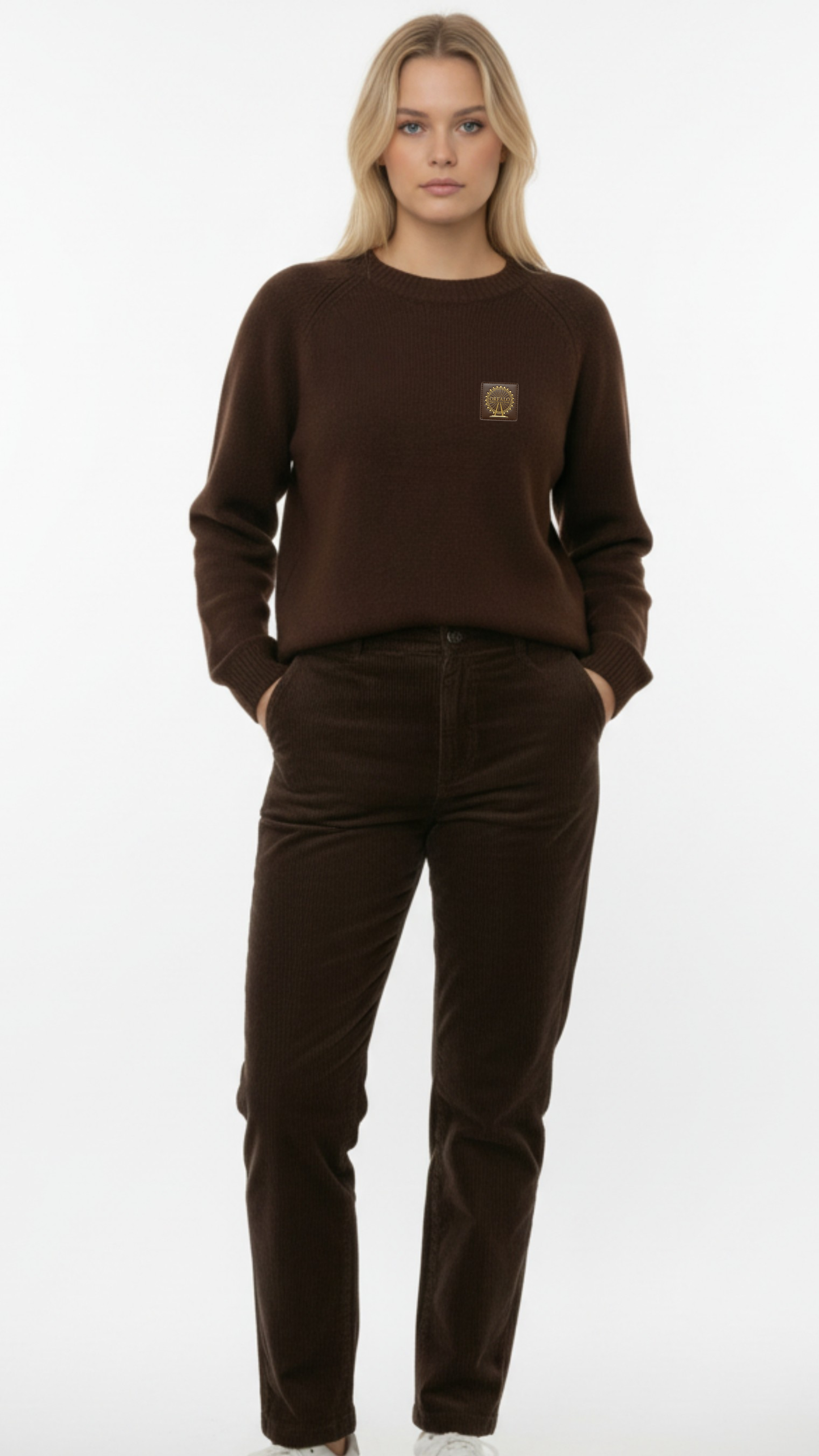 Sweater Wool Solid Crew Neck 100%Wool.