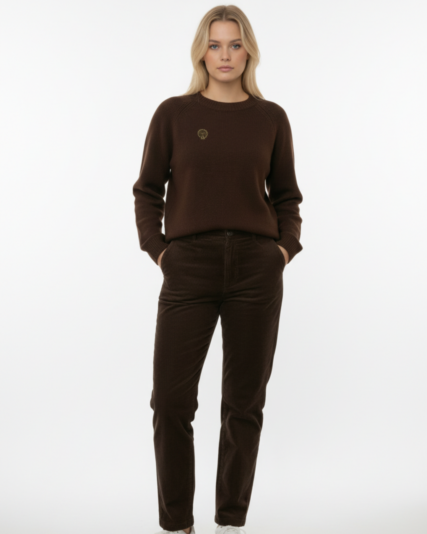 Sweater Wool Solid Crew Neck 100%Wool.