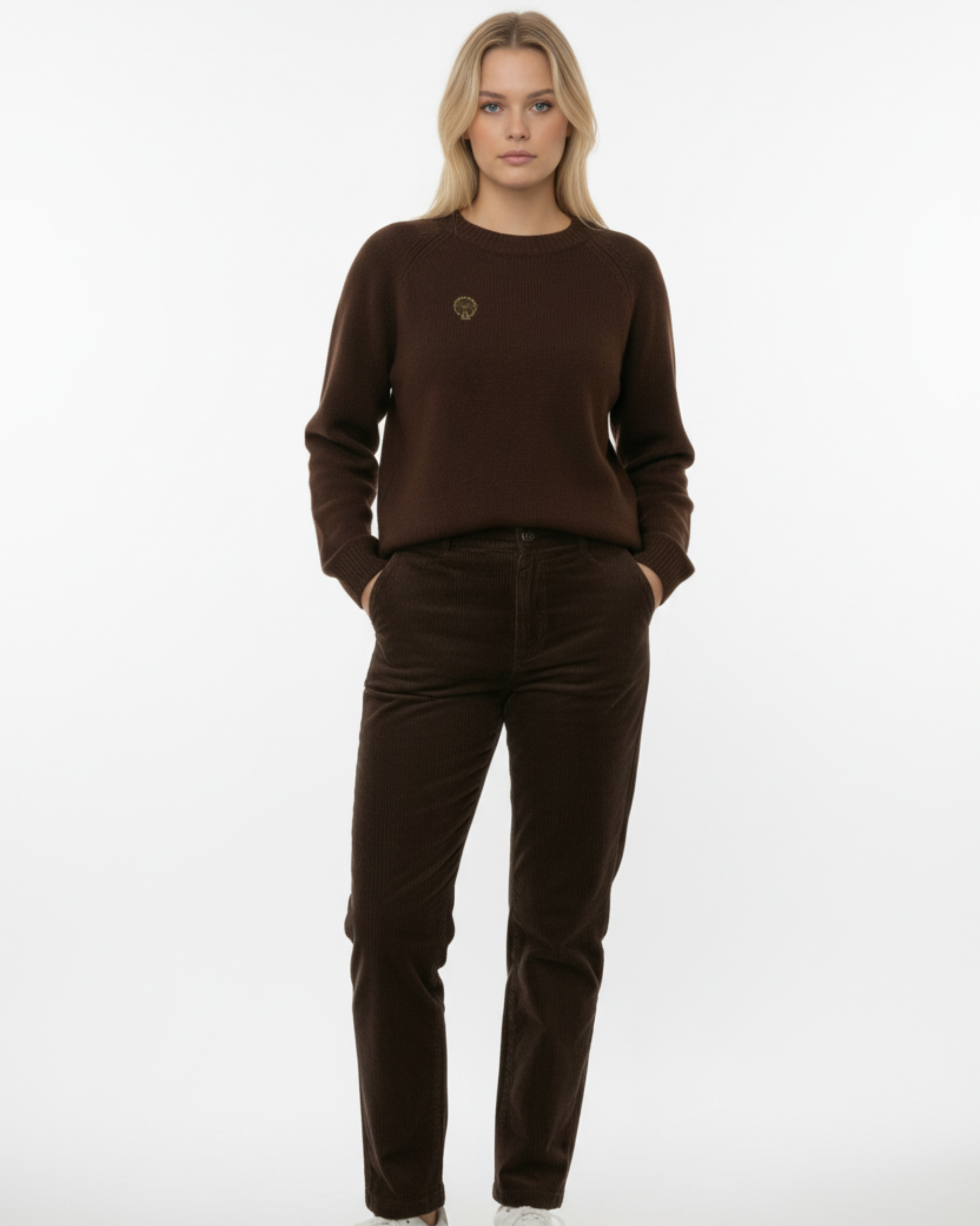 Sweater Wool Solid Crew Neck 100%Wool.