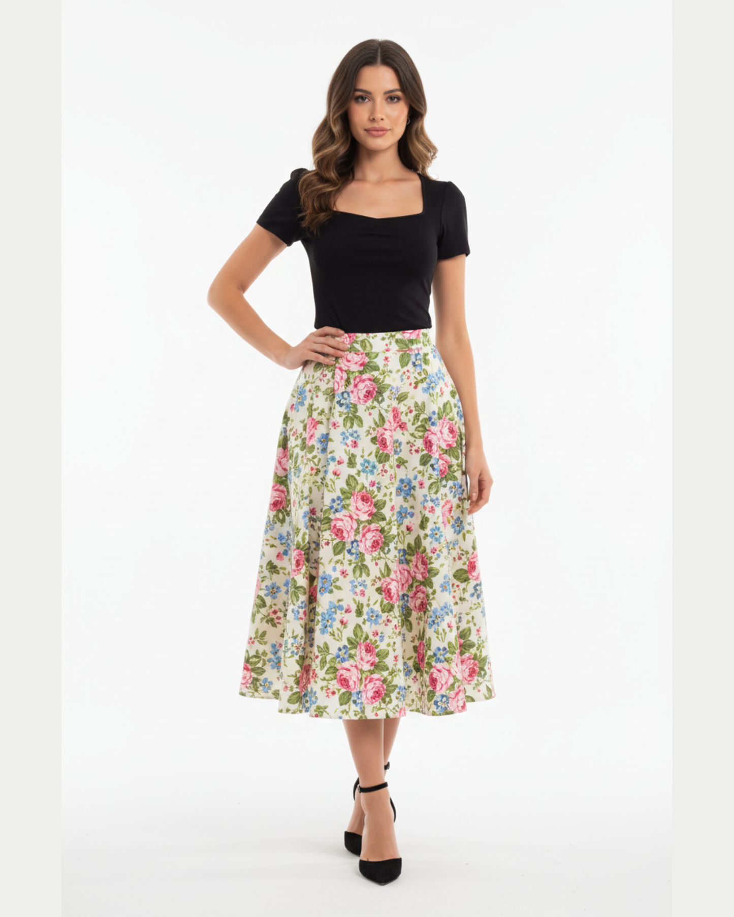 Sweetheart Neck Short Sleeve top Sustainable