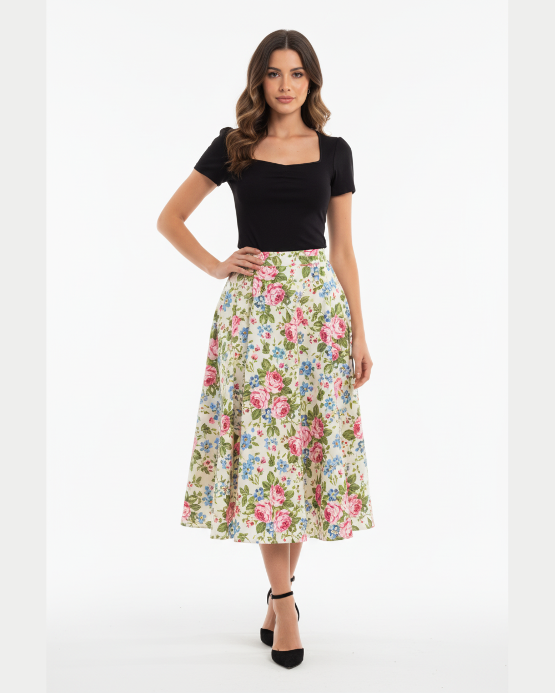 Sweetheart Neck Short Sleeve top Sustainable