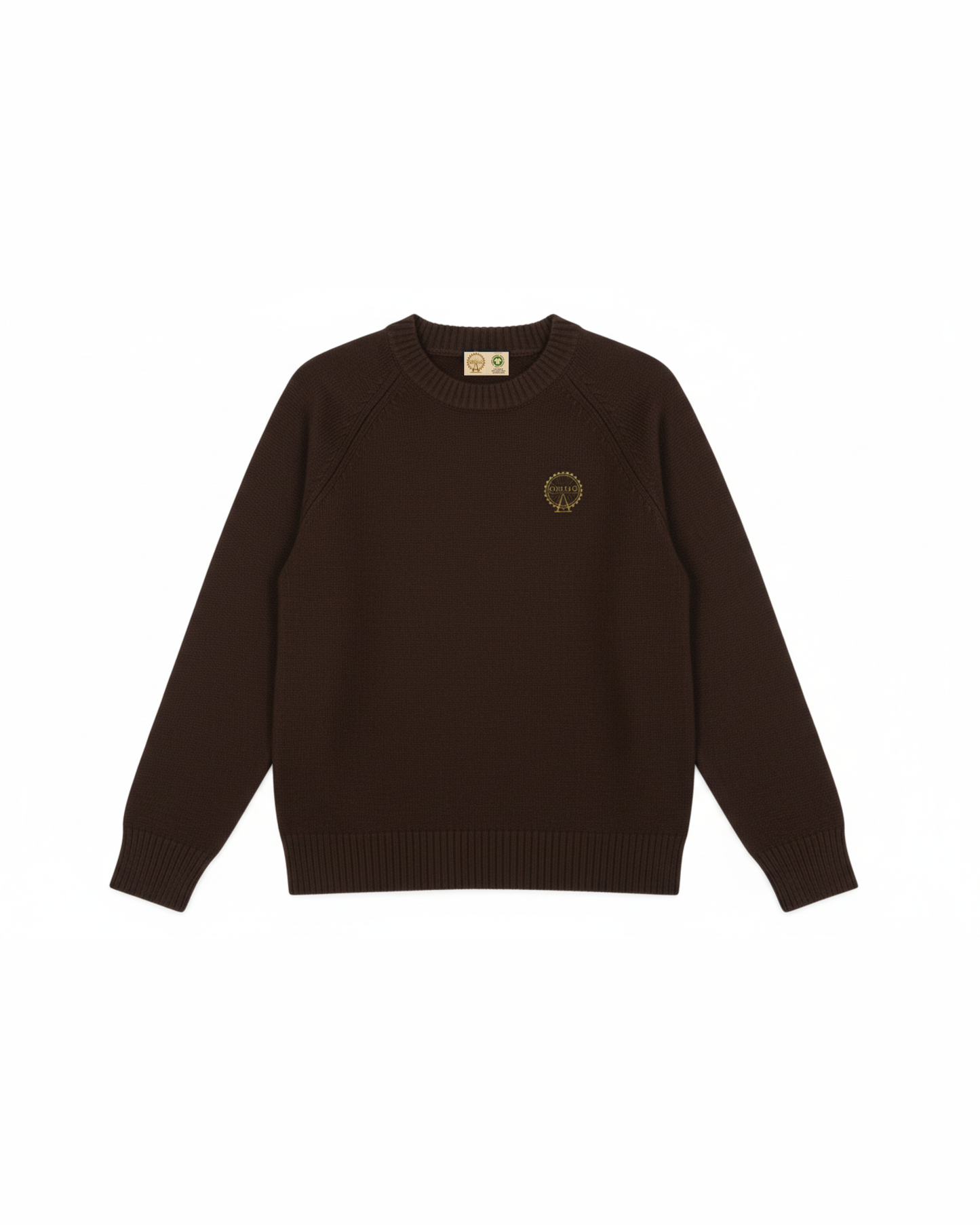 Sweater Wool Solid Crew Neck 100%Wool.