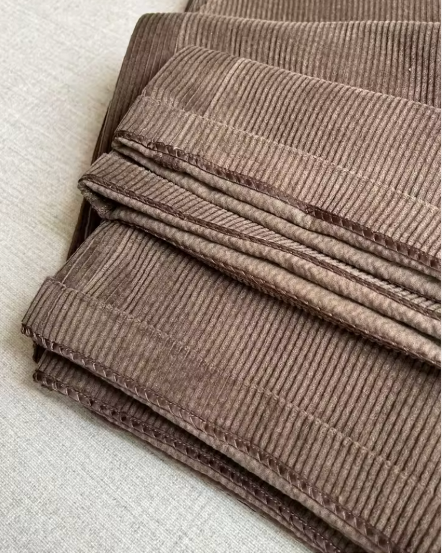 Eco-Friendly, Versatile Corduroy Wide-Leg Trousers, High-Waisted, Loose Straight