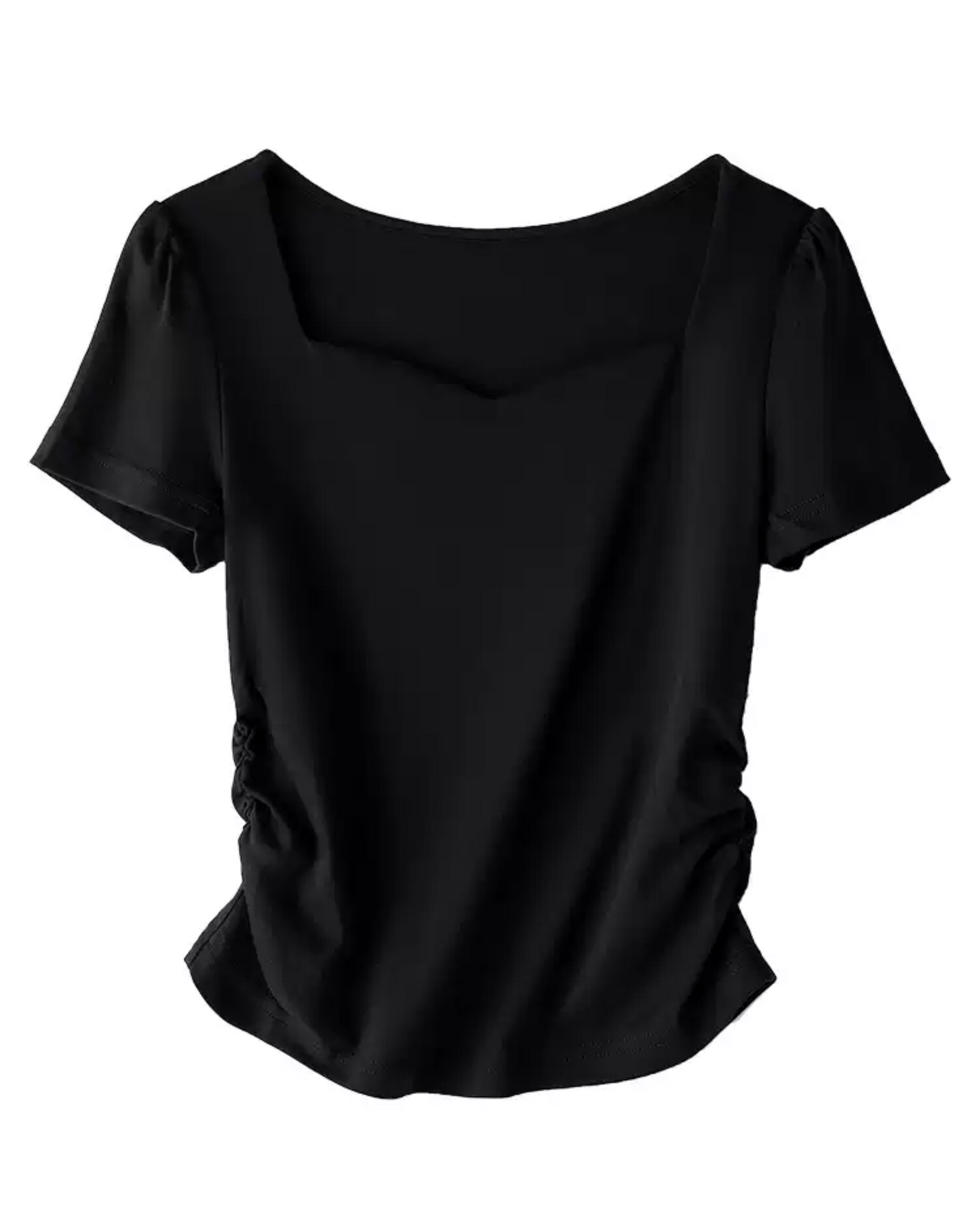 Sweetheart Neck Short Sleeve top Sustainable