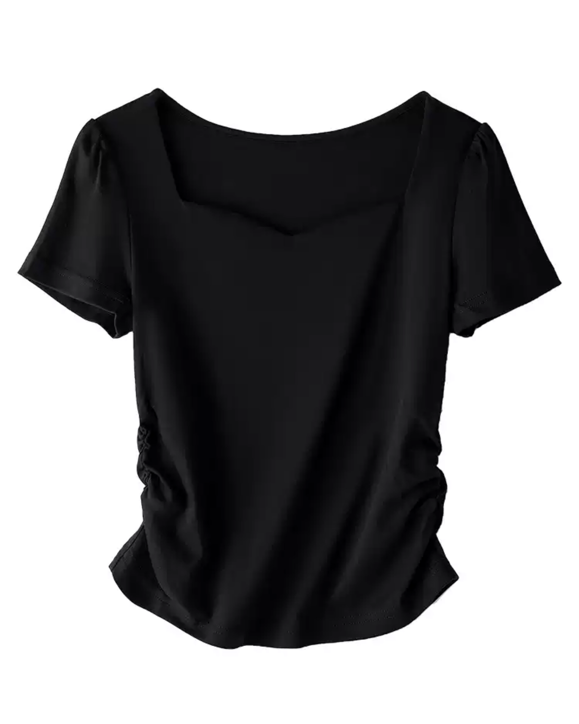 Sweetheart Neck Short Sleeve top Sustainable