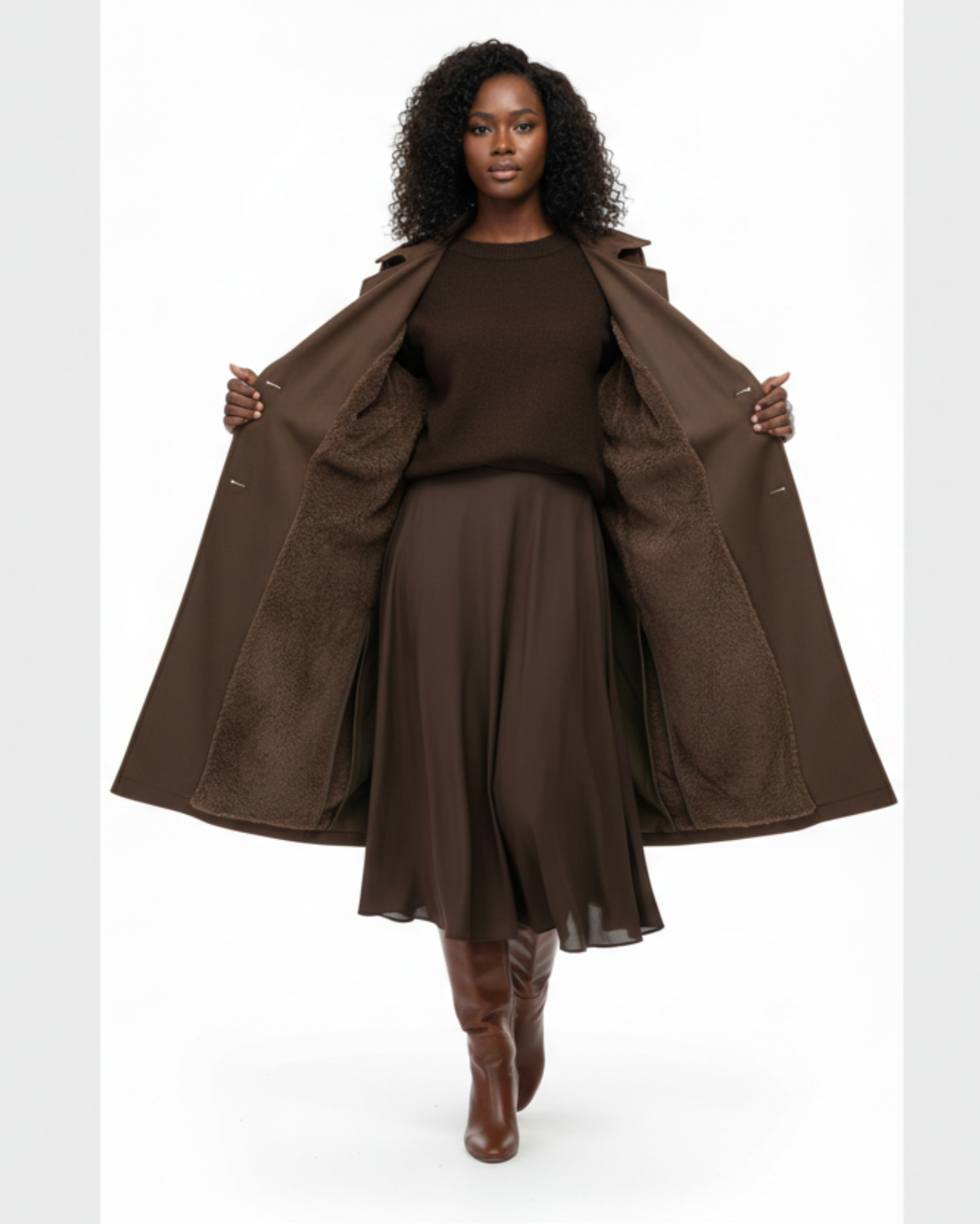 Long warm coat 100% Organic cotton. GOT Certified.